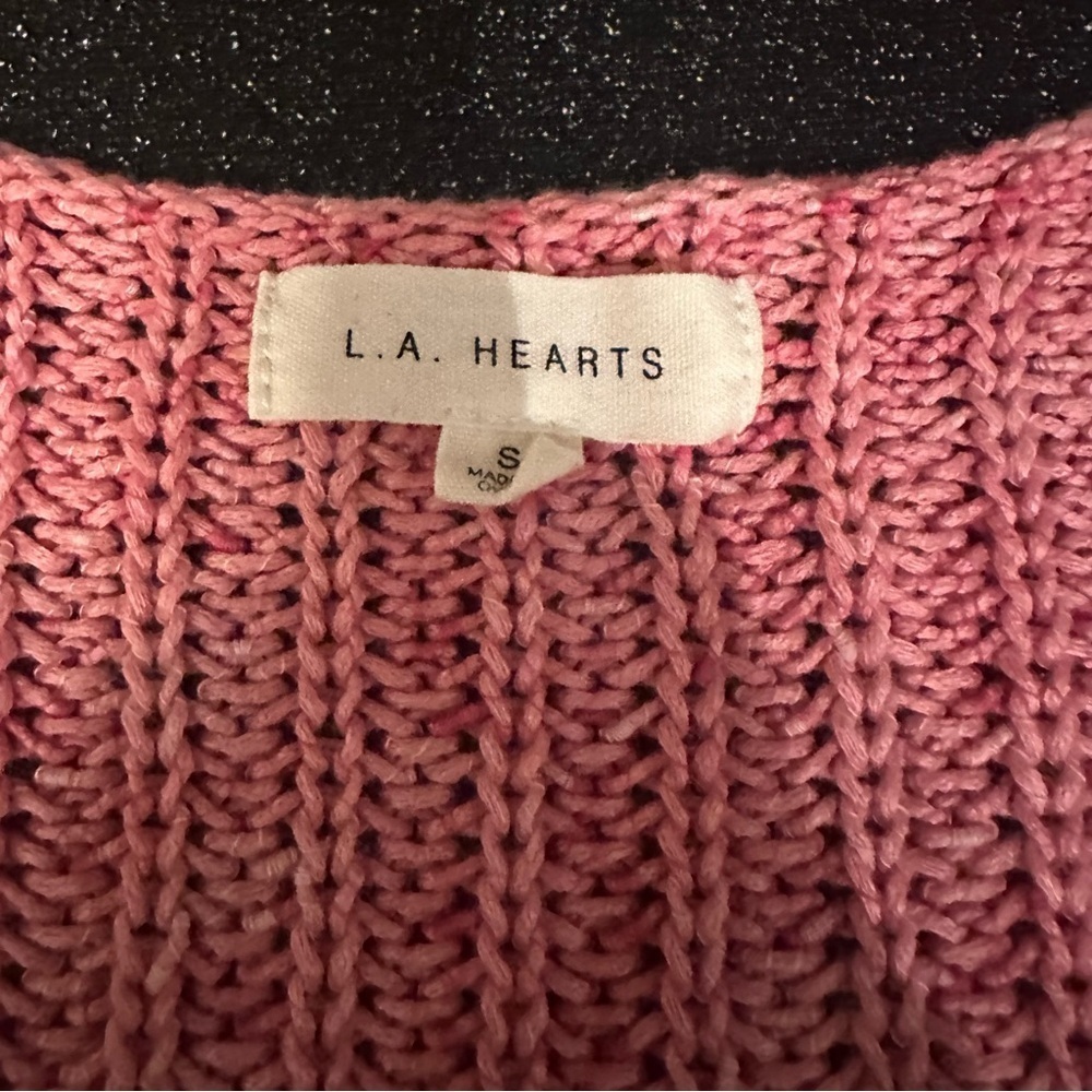La Hearts Pink Knit cardigan - Picture 4 of 5